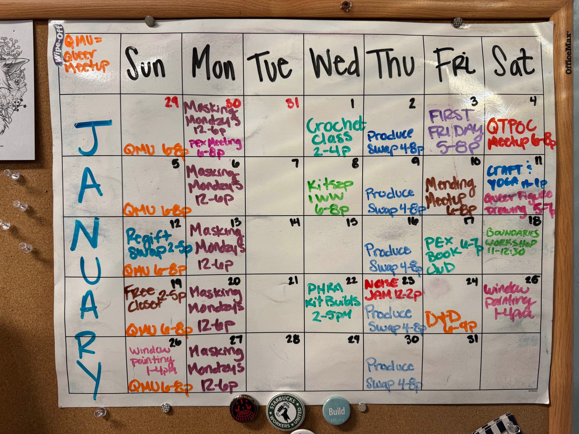 January Events Calendar